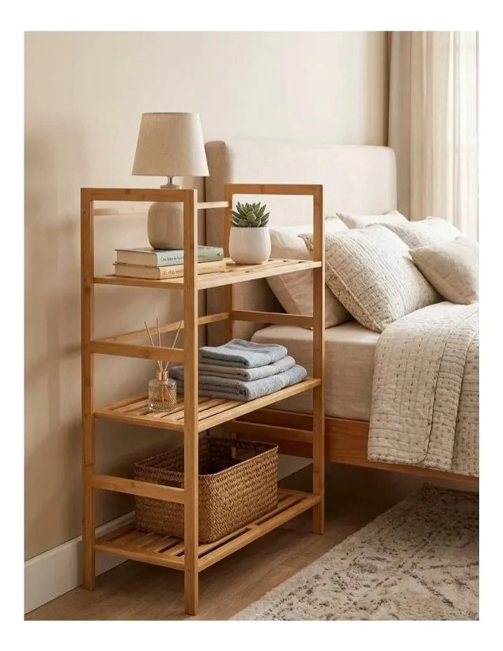 MUEBLE ORGANIZADOR DE BAMBU NATURAL CON 3 NIVELES - 3