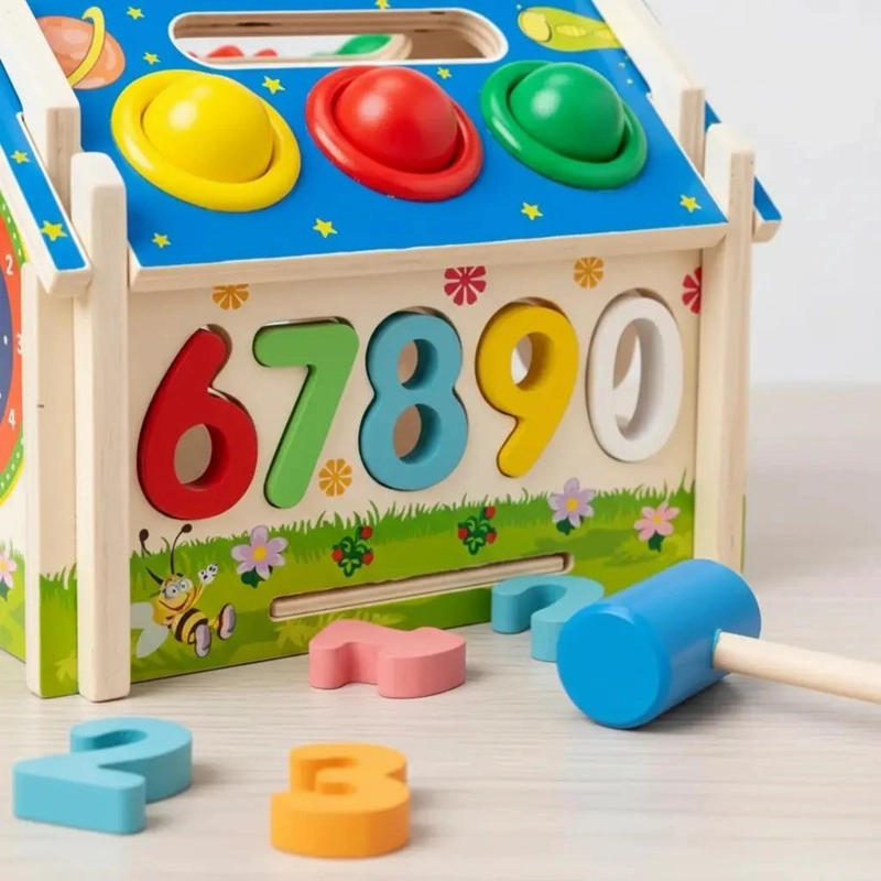CASA INTERACTIVA DE MADERA PARA APRENDIZAJE INFANTIL - 10
