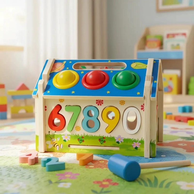 CASA INTERACTIVA DE MADERA PARA APRENDIZAJE INFANTIL - 8