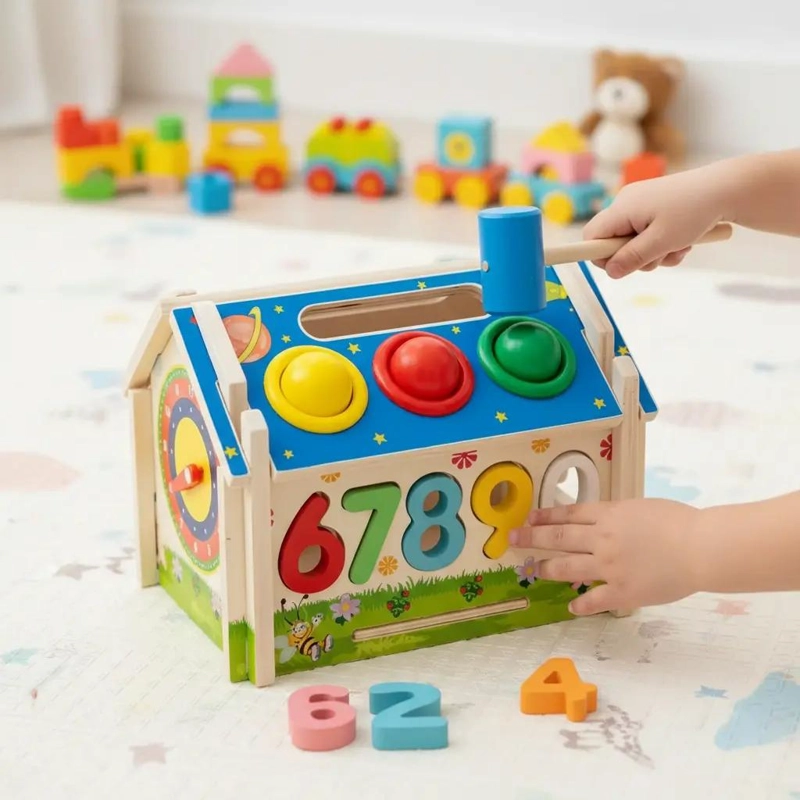 CASA INTERACTIVA DE MADERA PARA APRENDIZAJE INFANTIL - 9