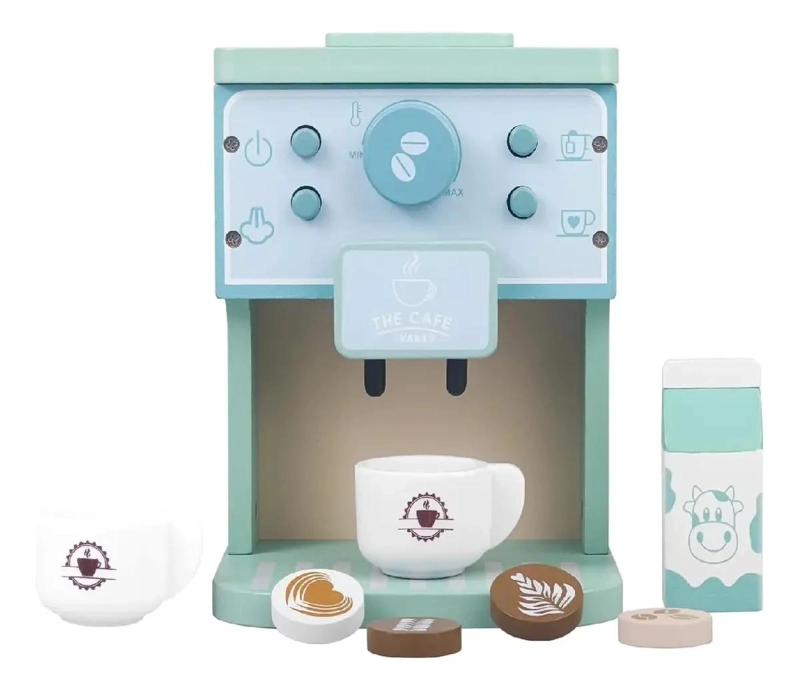 CAFETERA DE MADERA DIDACTICA PARA NIÑOS CON ACCESORIOS - 2