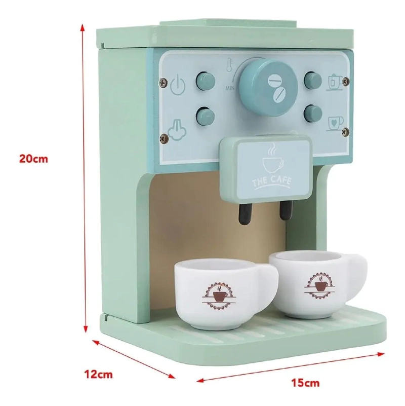 CAFETERA DE MADERA DIDACTICA PARA NIÑOS CON ACCESORIOS - 5