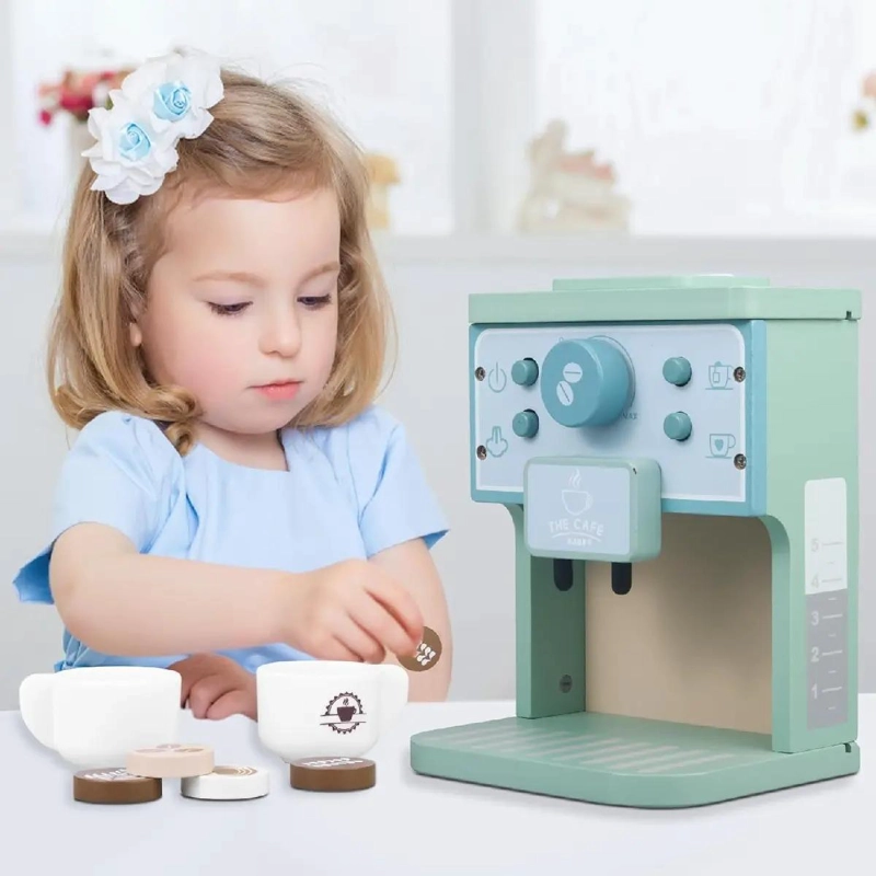 CAFETERA DE MADERA DIDACTICA PARA NIÑOS CON ACCESORIOS - 6