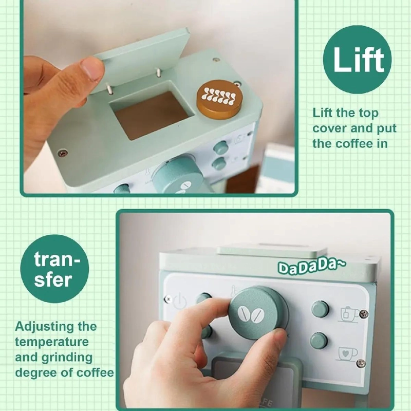 CAFETERA DE MADERA DIDACTICA PARA NIÑOS CON ACCESORIOS - 8