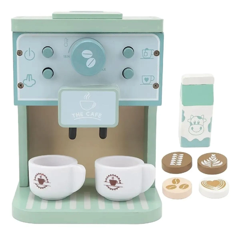 CAFETERA DE MADERA DIDACTICA PARA NIÑOS CON ACCESORIOS - 9