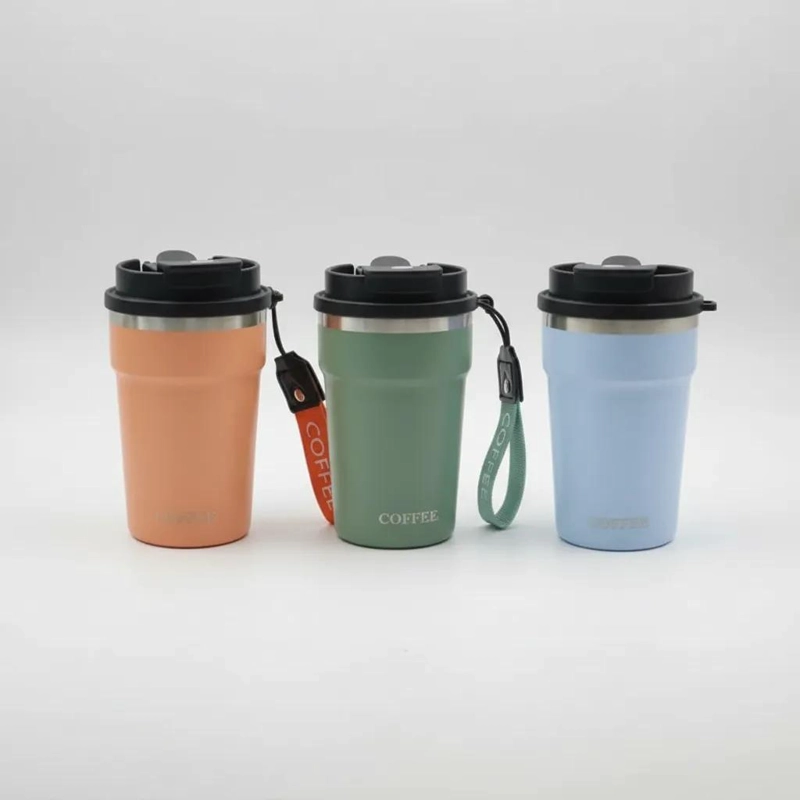 VASO TE RMICO PORTATIL 400ML CON TAPA Y CORREA DE TRANSPORTE - 5