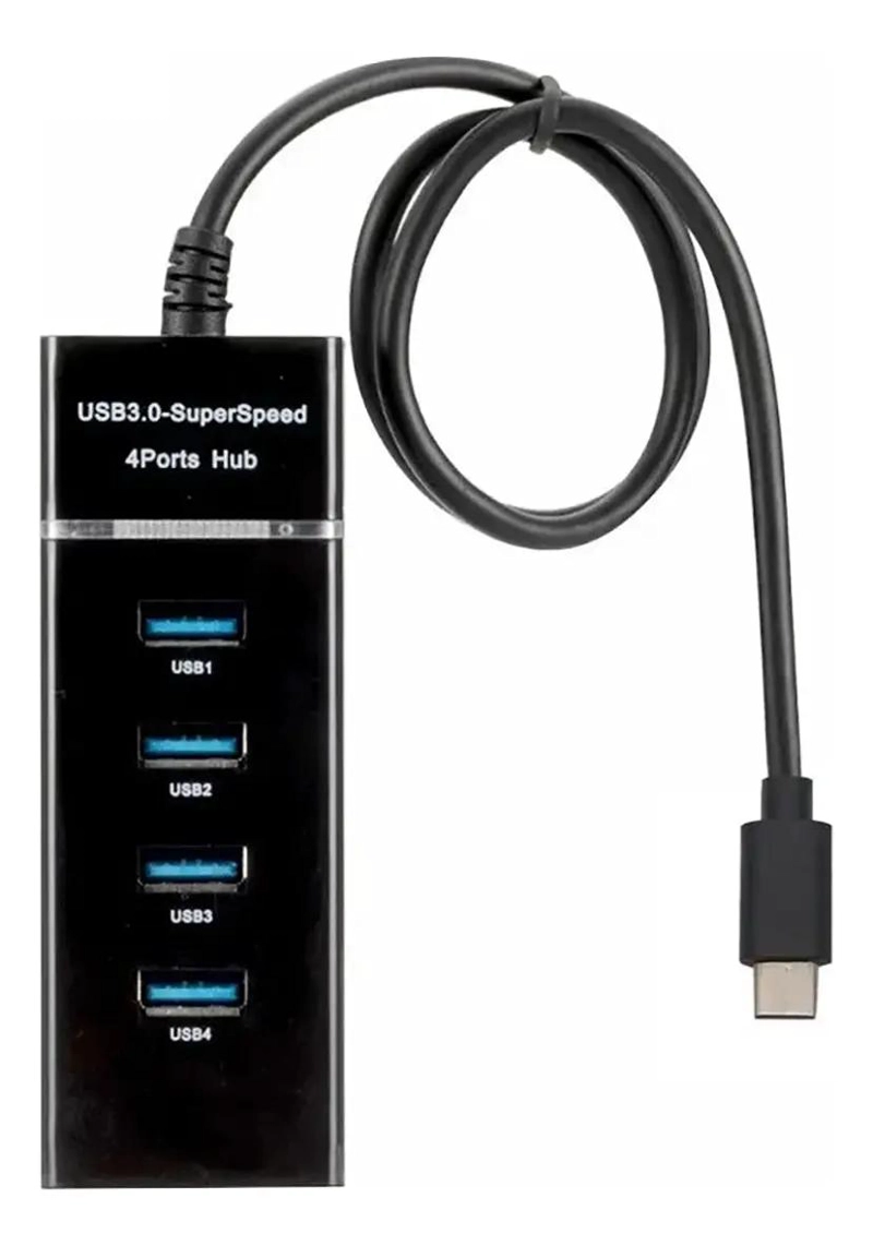 HUB USB TIPO C 4 PUERTOS 3.0 PARA CONEXIONES RAPIDAS - 1