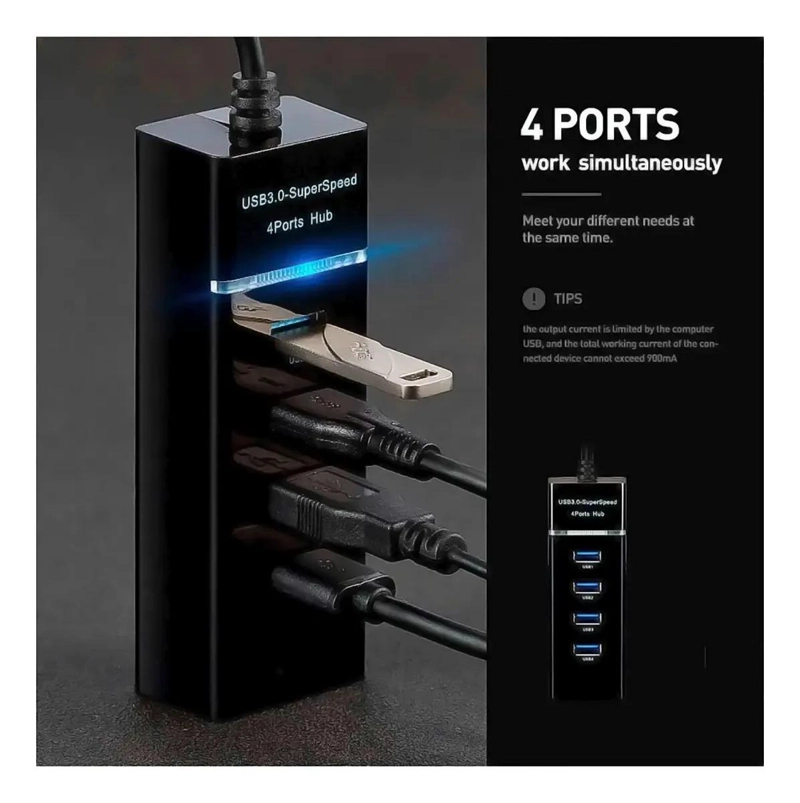 HUB USB TIPO C 4 PUERTOS 3.0 PARA CONEXIONES RAPIDAS - 2