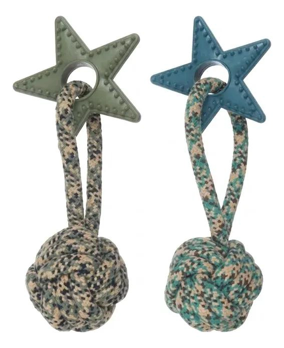 JUGUETE MORDEDOR CUERDA Y ESTRELLA DE GOMA PARA PERROS - 1
