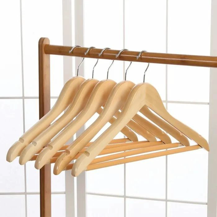 SET DE 10 COLGADORES DE MADERA ANTIDESLIZANTES PARA ROPA - 6