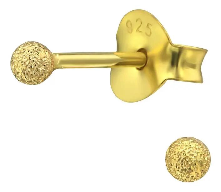 AROS ESFERA DORADOS EN PLATA 925 CHAPADA EN ORO - 1