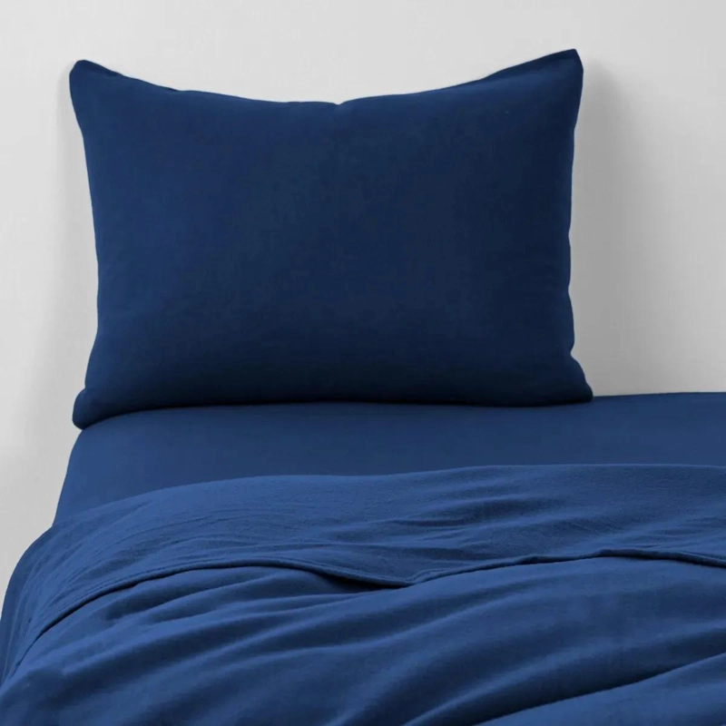 JUEGO DE SABANAS AZUL 1.5 PLAZAS CON FUNDA DE ALMOHADA - 2