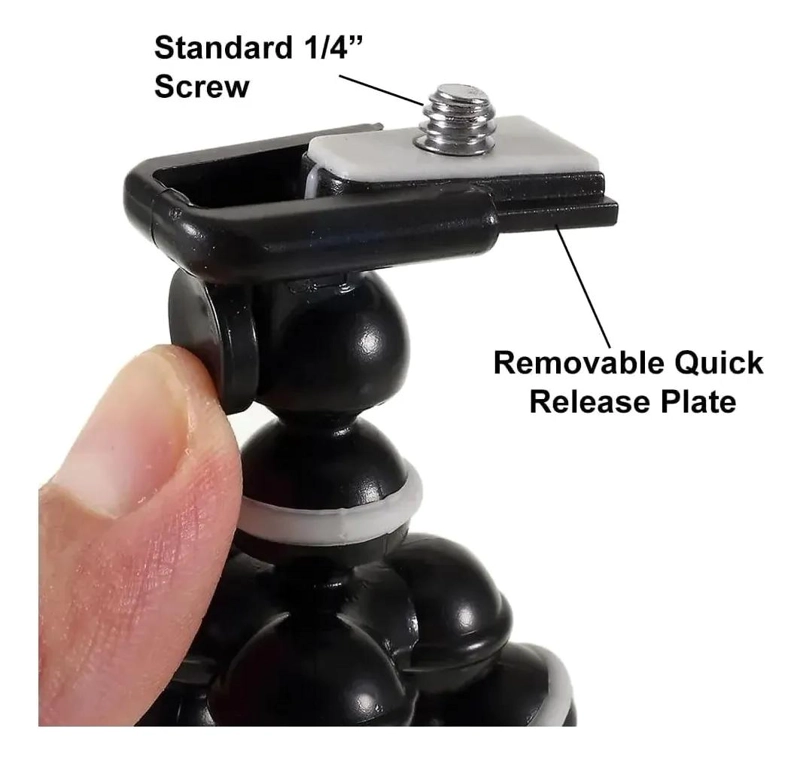TRIPODE FLEXIBLE PULPO PARA CELULAR Y CAMARA CON SOPORTE AJUSTABLE - 3