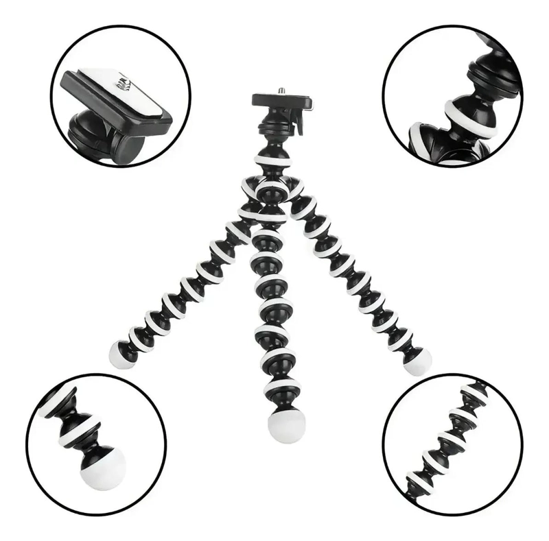 TRIPODE FLEXIBLE PULPO PARA CELULAR Y CAMARA CON SOPORTE AJUSTABLE - 5