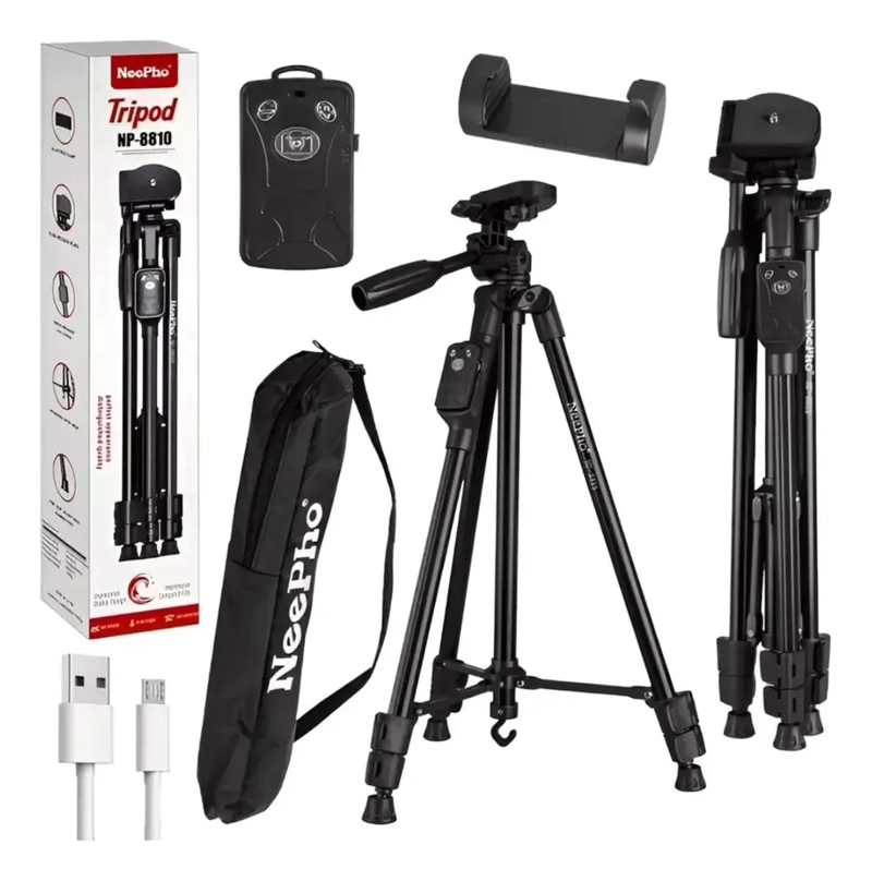 TRIPODE PROFESIONAL AJUSTABLE PARA CAMARA Y CELULAR - 1