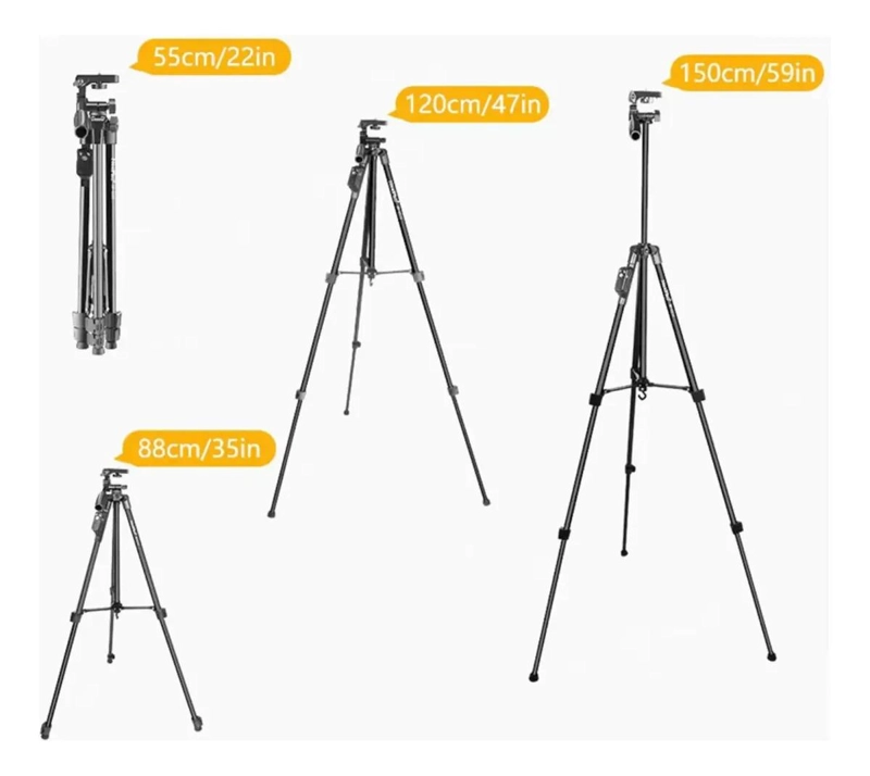TRIPODE PROFESIONAL AJUSTABLE PARA CAMARA Y CELULAR - 3