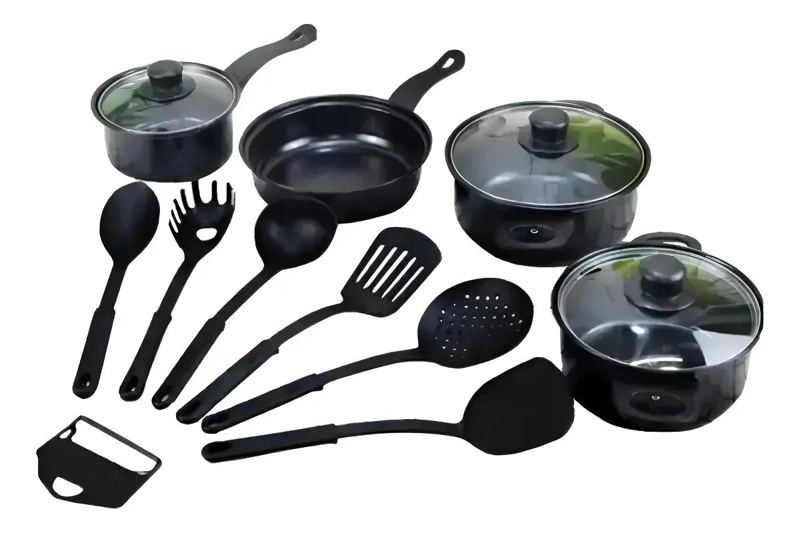SET DE COCINA 13 PIEZAS EN ALUMINIO NEGRO ANTIADHERENTE - 5