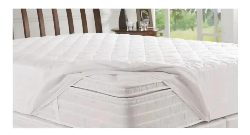 CUBRE COLCHON IMPERMEABLE KING CON 2 FUNDAS BLANCAS - 5