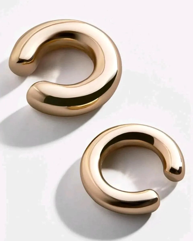 ELEGANTES AROS EARCUFF DE BAÑO DE PLATA 925 PARA TODOS - 2