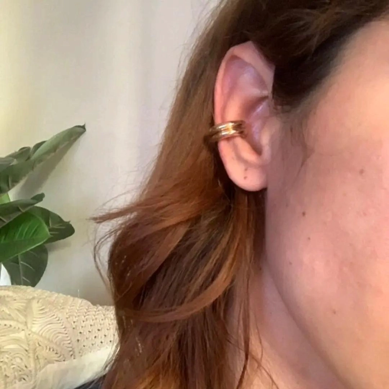 ELEGANTES AROS EARCUFF DE BAÑO DE PLATA 925 PARA TODOS - 4