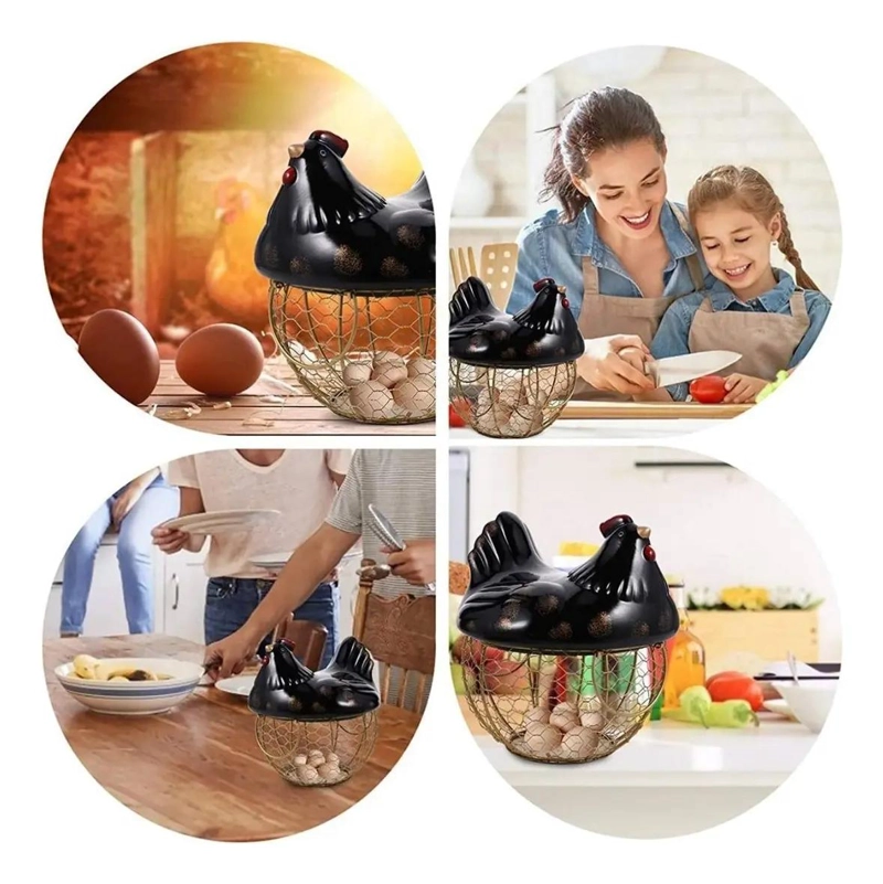GALLINA DECORATIVA PARA ALMACENAMIENTO DE HUEVOS EN COCINA - 2