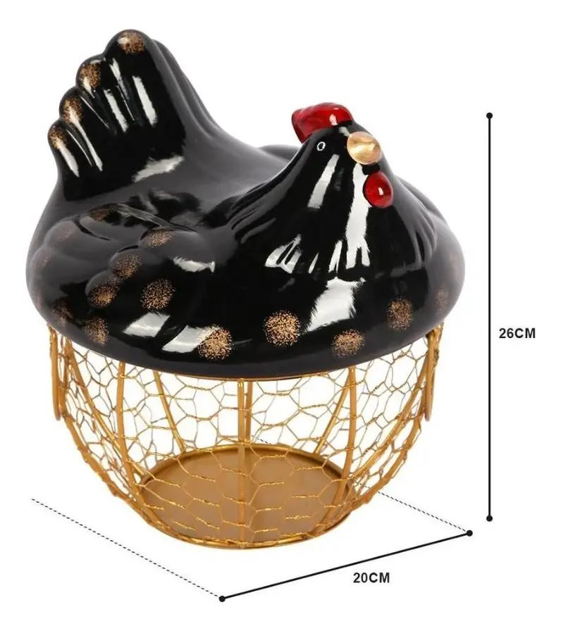 GALLINA DECORATIVA PARA ALMACENAMIENTO DE HUEVOS EN COCINA - 5