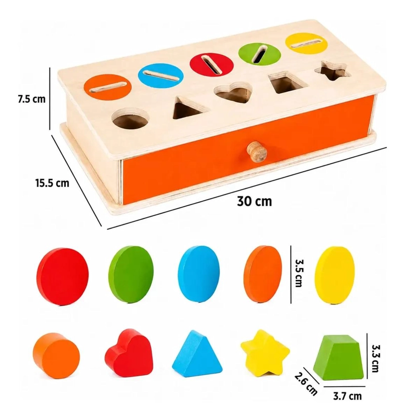 CAJA CLASIFICADORA DE MADERA PARA APRENDER FORMAS Y COLORES - 2