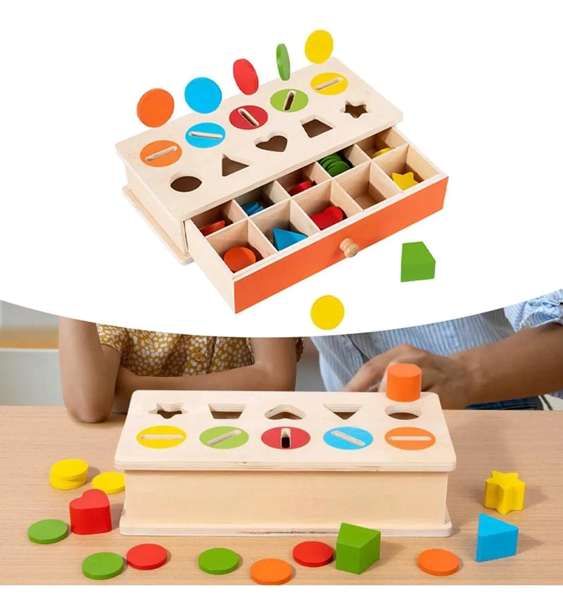 CAJA CLASIFICADORA DE MADERA PARA APRENDER FORMAS Y COLORES - 3