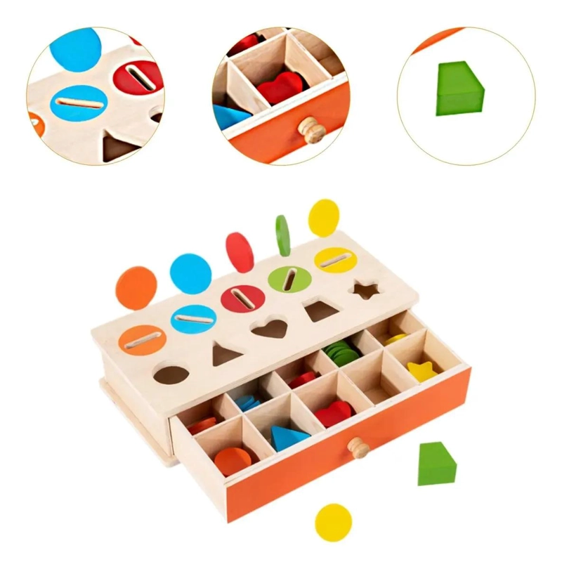 CAJA CLASIFICADORA DE MADERA PARA APRENDER FORMAS Y COLORES - 4