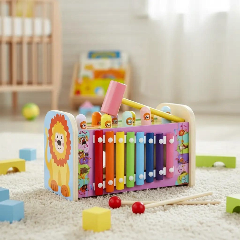 JUGUETE DIDACTICO DE MADERA LEON PARA BEBE S Y NIÑOS - 1