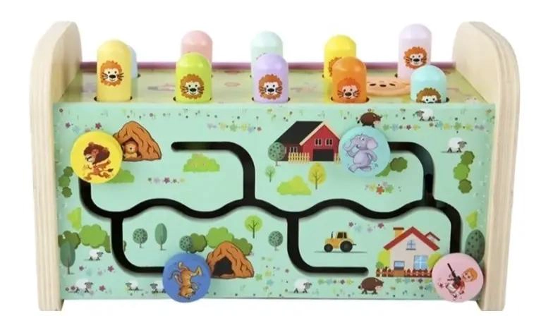 JUGUETE DIDACTICO DE MADERA LEON PARA BEBE S Y NIÑOS - 5