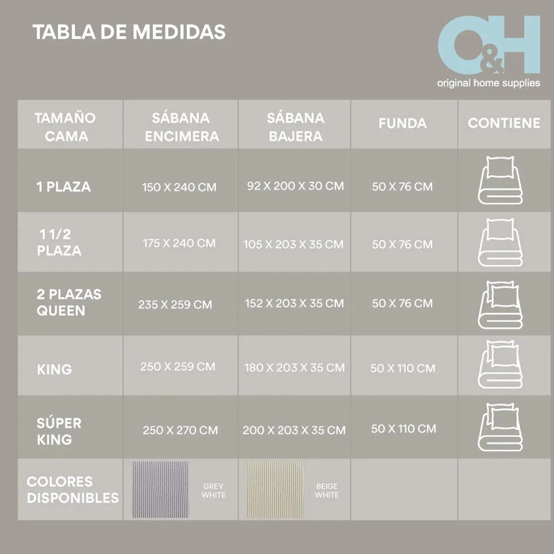 JUEGO DE SABANAS DE MICROFIBRA RAYADA PARA 1,5 PLAZAS - 10