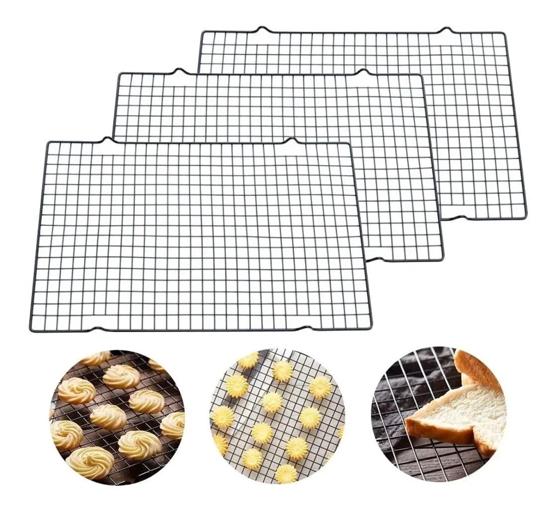 SET DE 3 REJILLAS PARA ENFRIAR GALLETAS Y PIZZAS DE 40 CM - 3