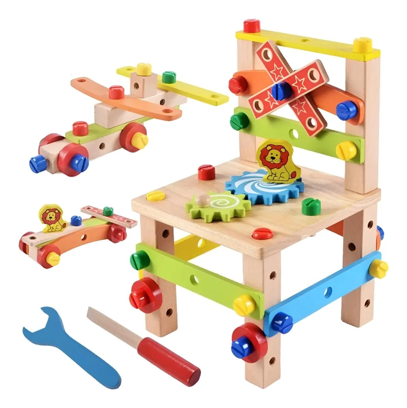 BANCO DE TRABAJO DE MADERA PARA JUGAR Y CONSTRUIR - 1