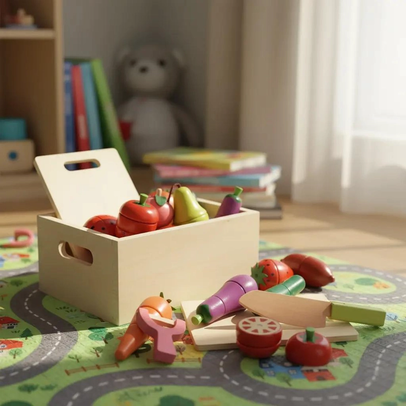 SET DE FRUTAS Y VERDURAS MAGNE TICAS DE MADERA 23 PIEZAS - 1