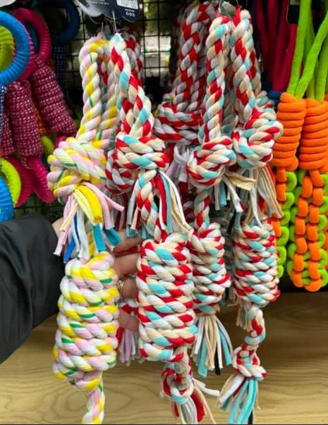 MORDEDOR DE CUERDA TRENZADA PARA PERROS DE 47 CM - 2