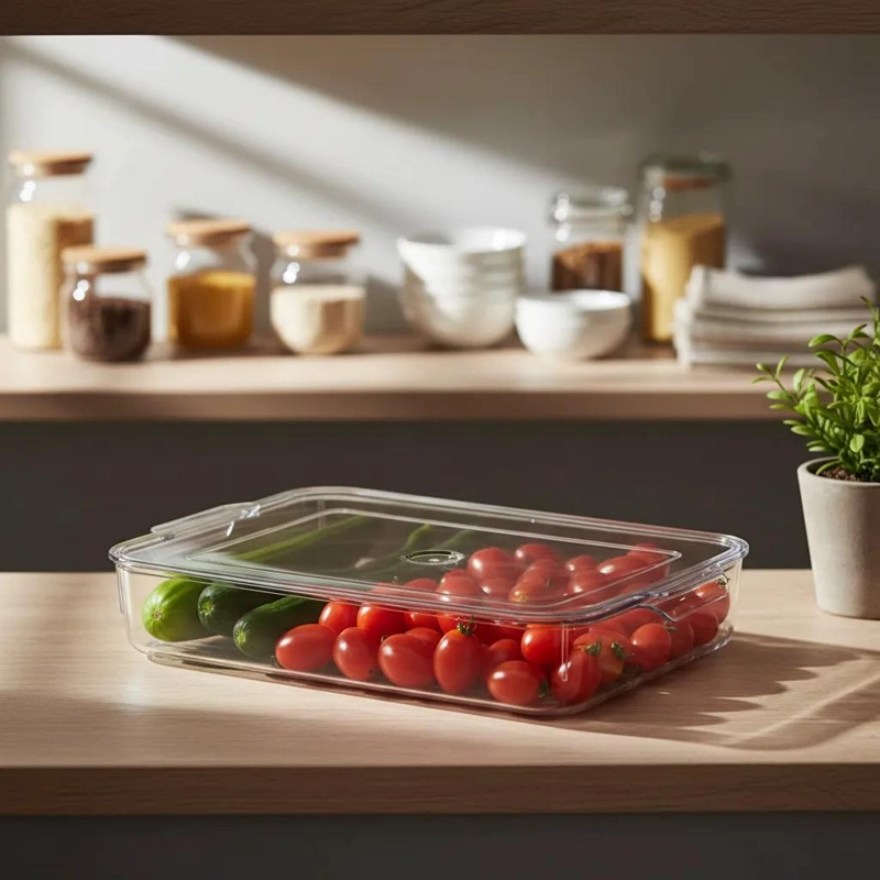 ORGANIZADOR DE REFRIGERADOR CON TAPA PARA ALIMENTOS Y ARTICULOS - 1