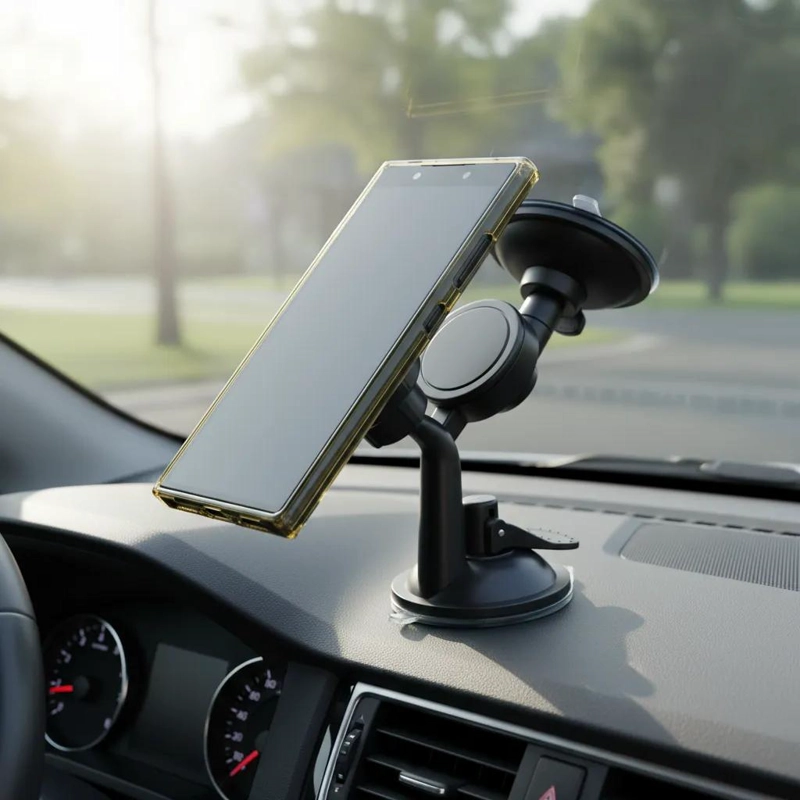 SOPORTE PARA CELULAR CON IMAN Y VENTOSA 360 GRADOS PARA AUTO - 3