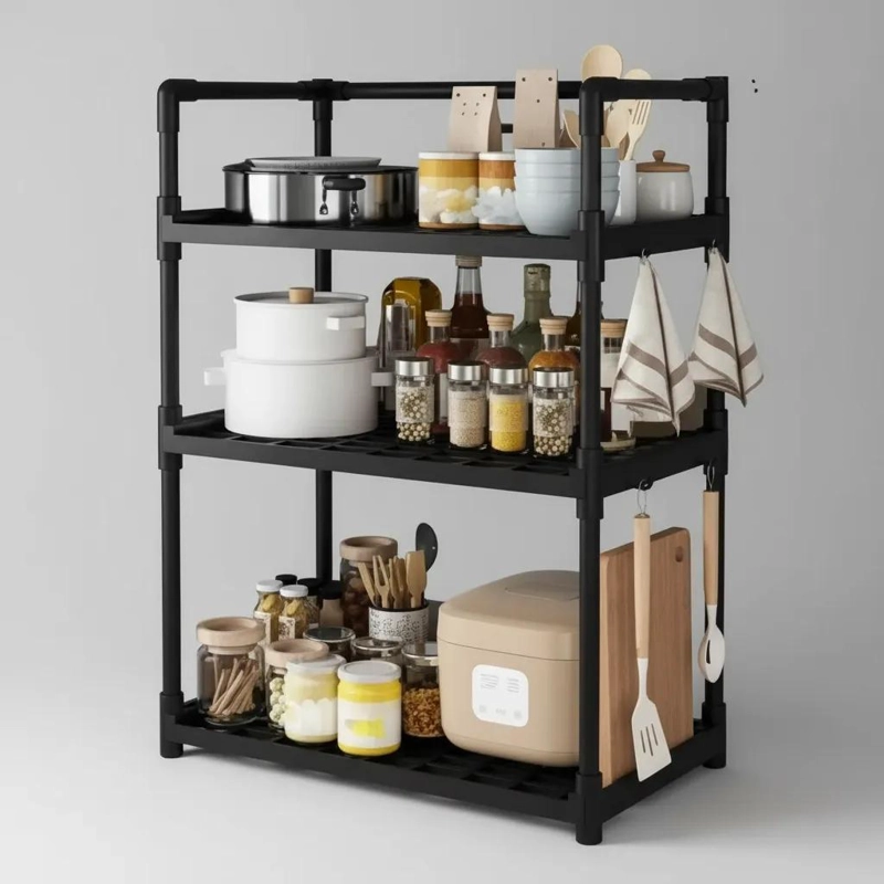 ESTANTE ORGANIZADOR DE COCINA MULTIFUNCIONAL DE 3 NIVELES - 8