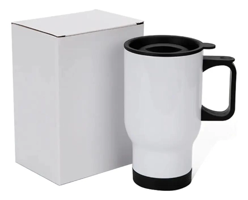 PACK DE 2 TAZAS MUG TE RMICAS METALICAS CON TAPA - 2