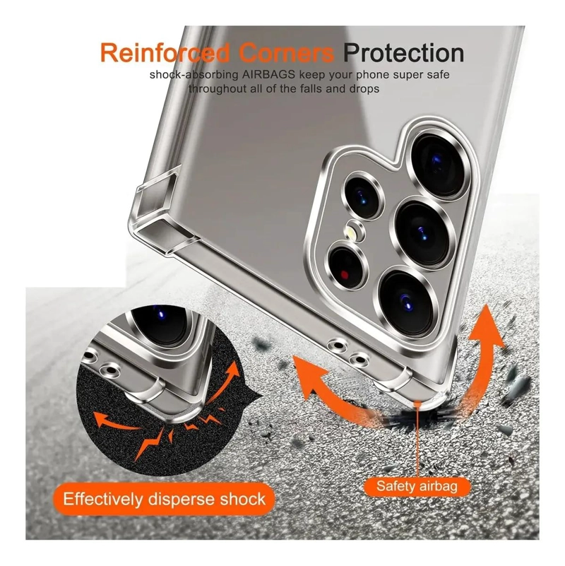 FUNDA TRANSPARENTE ANTI GOLPES PARA SAMSUNG S24 ULTRA CON VIDRIO TEMPLADO - 3