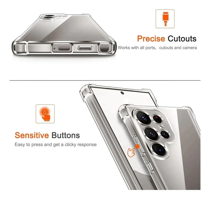 FUNDA TRANSPARENTE ANTI GOLPES PARA SAMSUNG S24 ULTRA CON VIDRIO TEMPLADO - 6