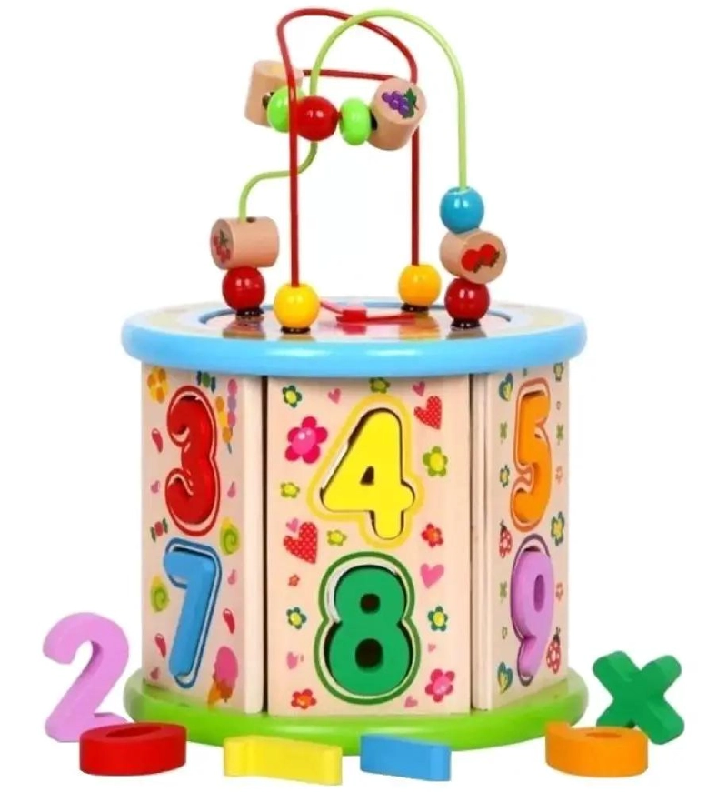 CUBO DIDACTICO DE MADERA PARA APRENDIZAJE INFANTIL - 1