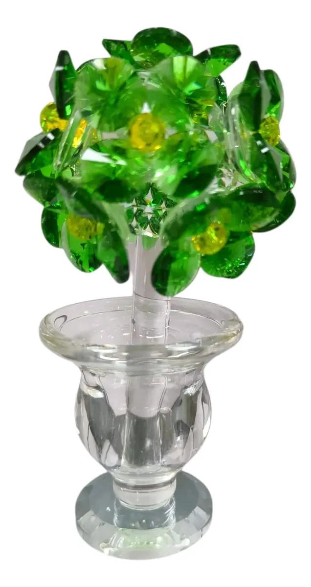 ADORNO DECORATIVO DE FLORES DE VIDRIO EN COLOR VERDE - 1