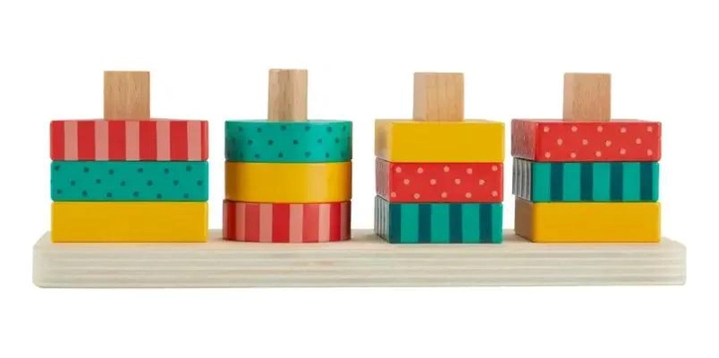 CLASIFICADOR DE FORMAS DE MADERA PARA BEBE S EN COLORES VIVOS - 1