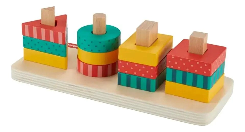CLASIFICADOR DE FORMAS DE MADERA PARA BEBE S EN COLORES VIVOS - 2