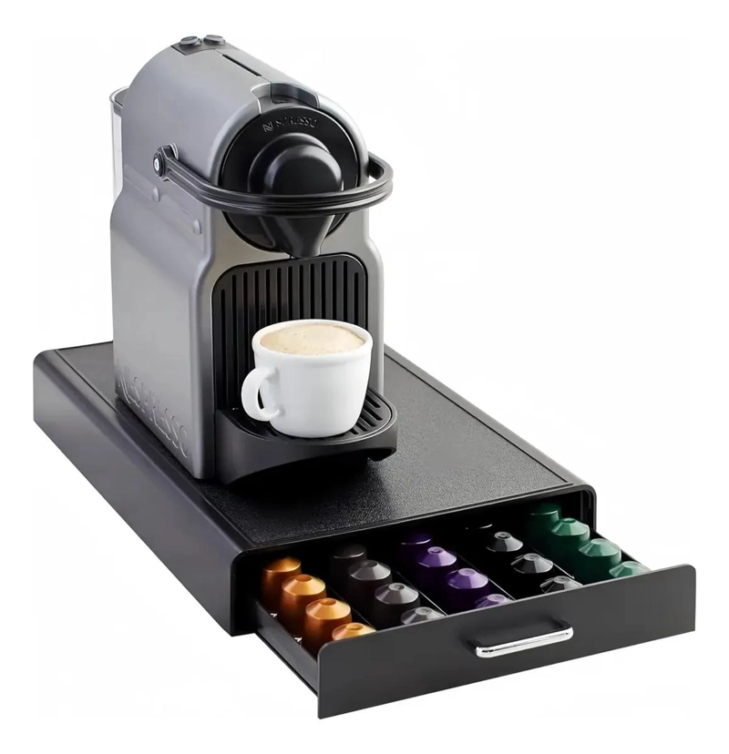 ORGANIZADOR METALICO PARA 60 CAPSULAS DE CAFE  EN COLOR NEGRO - 1