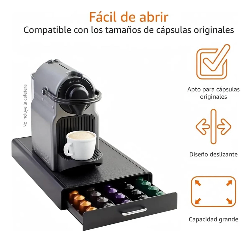 ORGANIZADOR METALICO PARA 60 CAPSULAS DE CAFE  EN COLOR NEGRO - 2