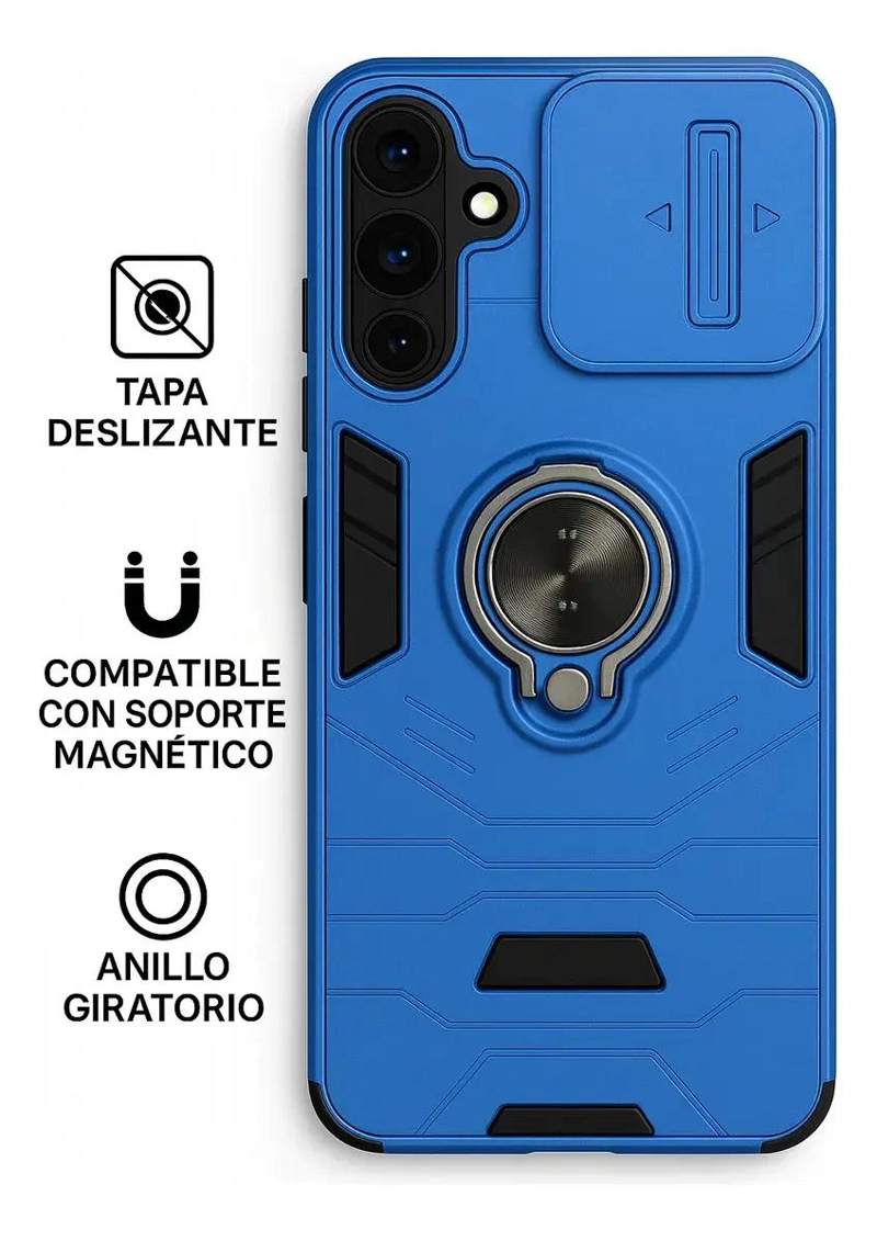 FUNDA ANTIGOLPE PARA SAMSUNG A16 CON ANILLO Y TAPA DESLIZANTE - 3