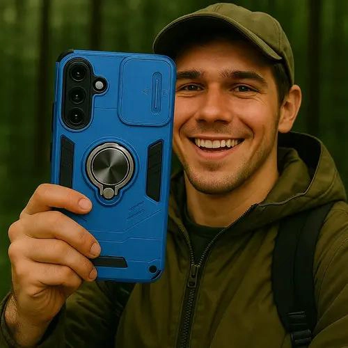FUNDA ANTIGOLPE PARA SAMSUNG A16 CON ANILLO Y TAPA DESLIZANTE - 5